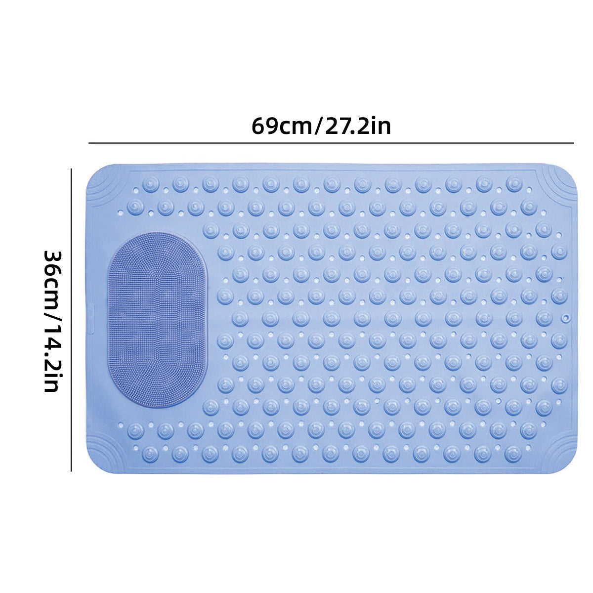 Non Slip Floor Pad Bathroom Tub Mat Bath Shower Mat with Round Massage Point - Pink V528-MAT-PINK-966659