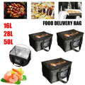 Insulated Food Delivery Bag Thermal Pizza Takeaway Cooler Storage 16L 28L 50L - 16L-28x19x20cm V528-MEALDELIVERYBAG-16-654114