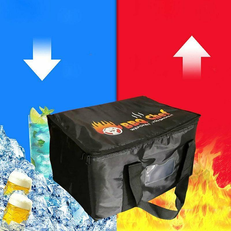 Insulated Food Delivery Bag Thermal Pizza Takeaway Cooler Storage 16L 28L 50L - 16L-28x19x20cm V528-MEALDELIVERYBAG-16-654114