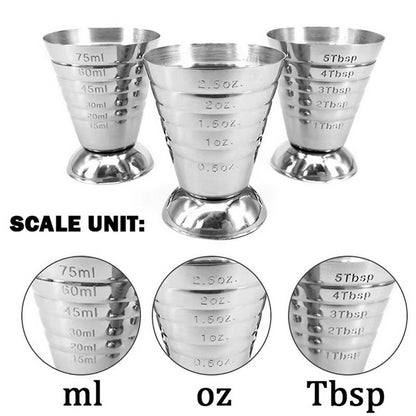 75ml Stainless Steel Bartending Measuring Cup Multifunctional Cocktail Jigger V528-MEASURING-CUP-358438