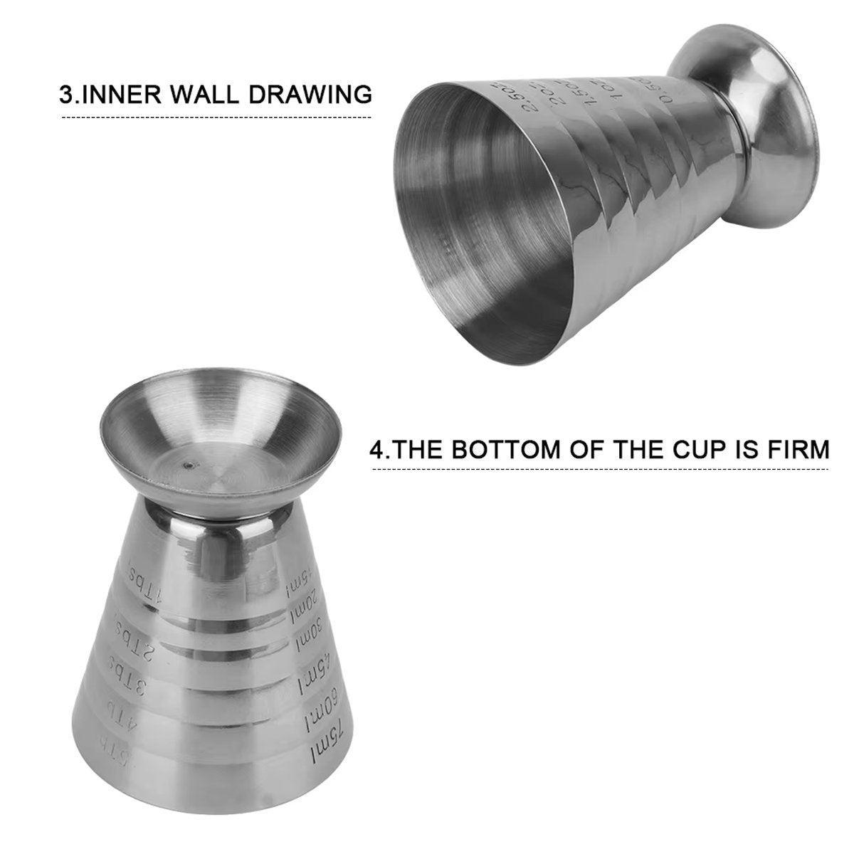 75ml Stainless Steel Bartending Measuring Cup Multifunctional Cocktail Jigger V528-MEASURING-CUP-358438