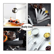 6PCS Measuring Cups Spoons 304 Stainless Steel Baking Tools With Scale Set V528-MEASURING-SPOON-6PCS-702114