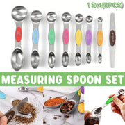 8pcs Stainless Steel Dual Head Measuring Spoon Set Kitchen Baking Cooking Tools V528-MEASURING-SPOON-8PCS-457841