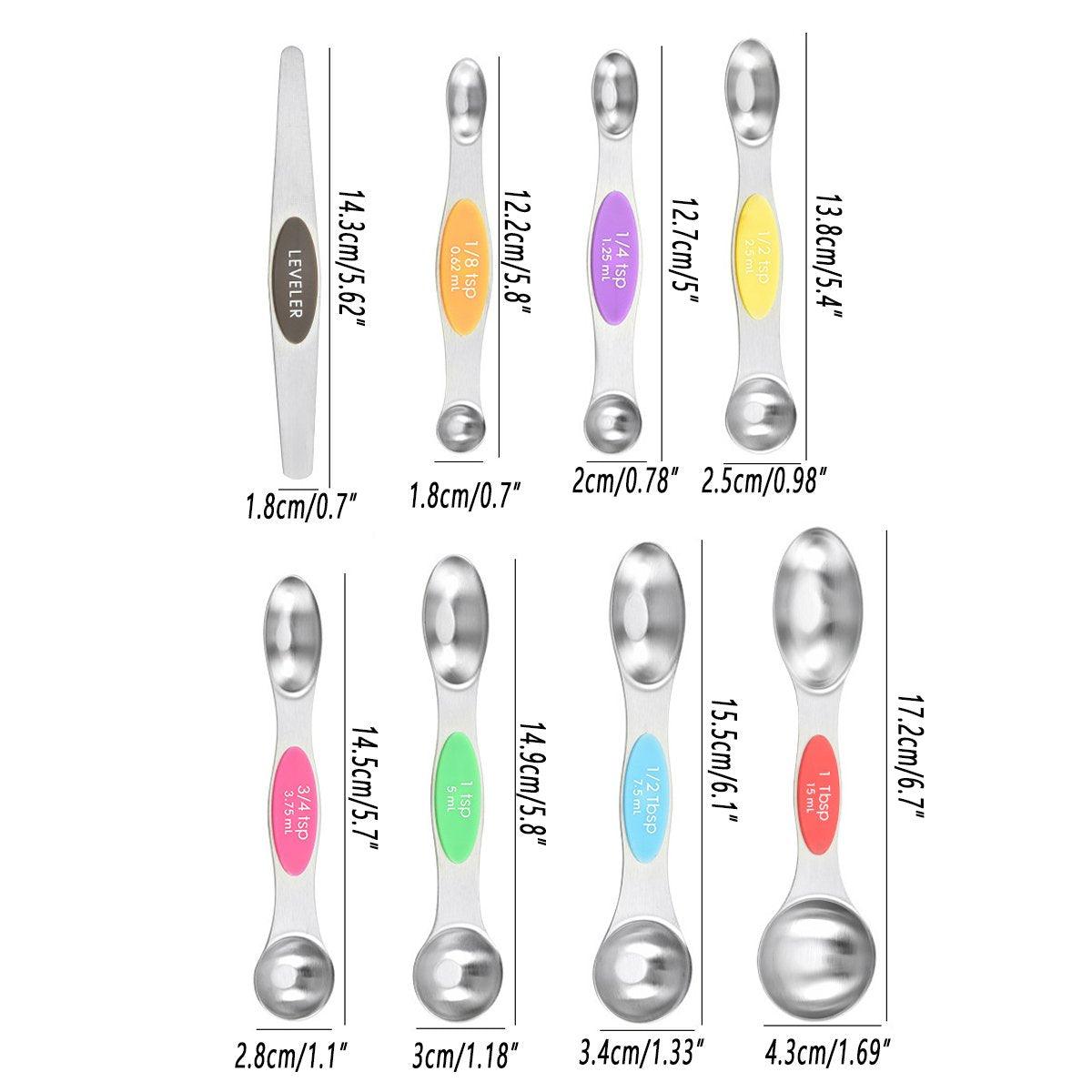 8pcs Stainless Steel Dual Head Measuring Spoon Set Kitchen Baking Cooking Tools V528-MEASURING-SPOON-8PCS-457841