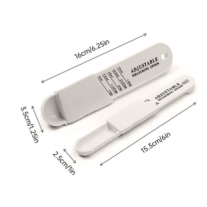 2PCS Adjustable ml Gram Plastic Measuring Spoon Scale Kitchen For Metering Spoon - White V528-MEASURING-SPOON-WHITE-257730