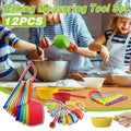 12PCS Plastic Measuring Spoon and Cup Set Baking Tools for Cake Milk Powder V528-MEASURING-TOOL-12PCS-869225