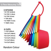 12PCS Plastic Measuring Spoon and Cup Set Baking Tools for Cake Milk Powder V528-MEASURING-TOOL-12PCS-869225