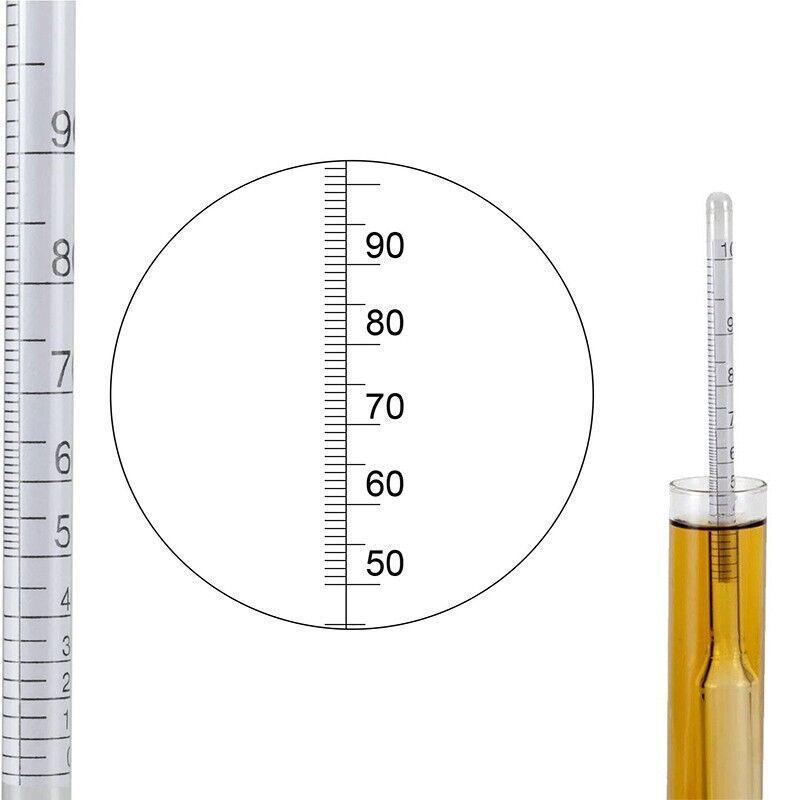Alcohol Meter Hydrometer 0-100 Percent with 100ml Measuring Cup for Distilling V528-MEASURINGINSTRUMENT-18780