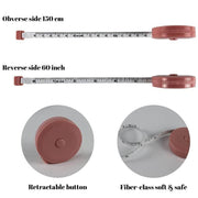 Retractable Tailor Tape Measure 150cm Soft Body Measuring Sewing Ruler - Pink V528-MEASURINGTAPE-150CM-PINK89763