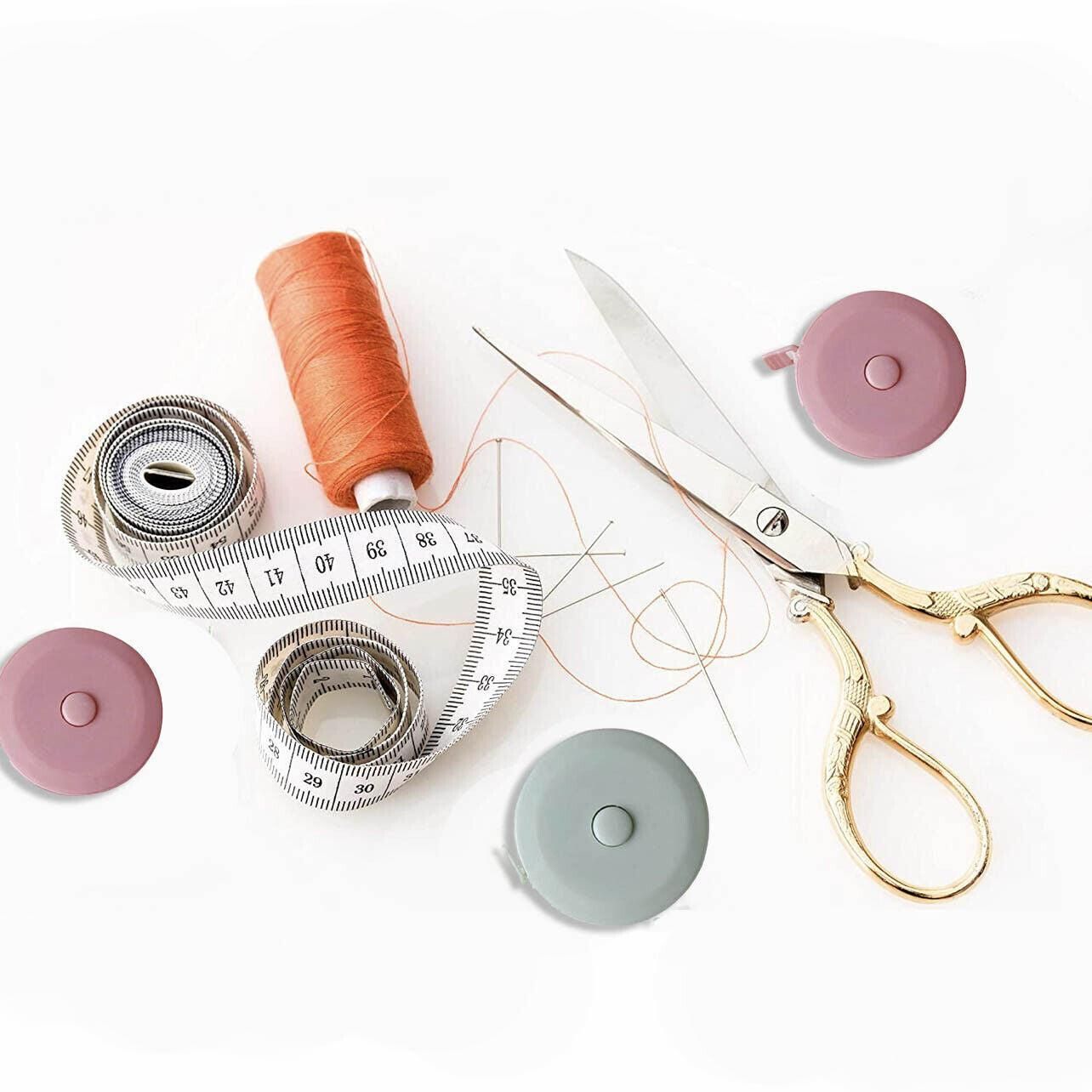 Retractable Tailor Tape Measure 150cm Soft Body Measuring Sewing Ruler - Pink V528-MEASURINGTAPE-150CM-PINK89763