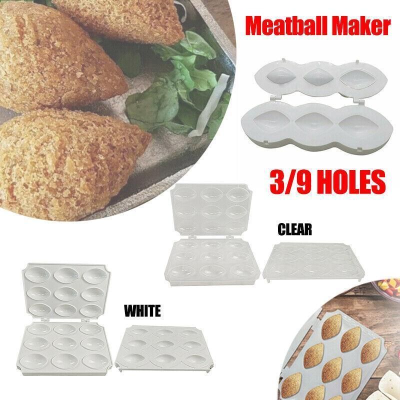 Meatball Maker Manual Meatloaf Mold Kibbeh Maker Press Minced Processor Tool - 9 Holes Clear V528-MEATLOAFMOLD-9HOLESCLEAR-16896