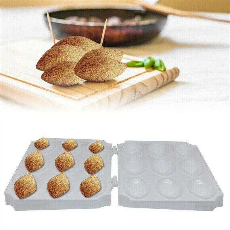 Meatball Maker Manual Meatloaf Mold Kibbeh Maker Press Minced Processor Tool - 9 Holes White V528-MEATLOAFMOLD-9HOLESWHITE-81174