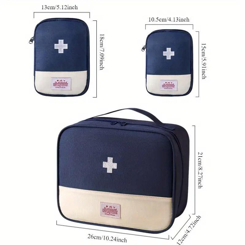 Set of 3 Portable Travel Medical Bags Organiser for Home Emergency Storage Use - Navy V528-MEDICAL-3PCS-NAVY-864807