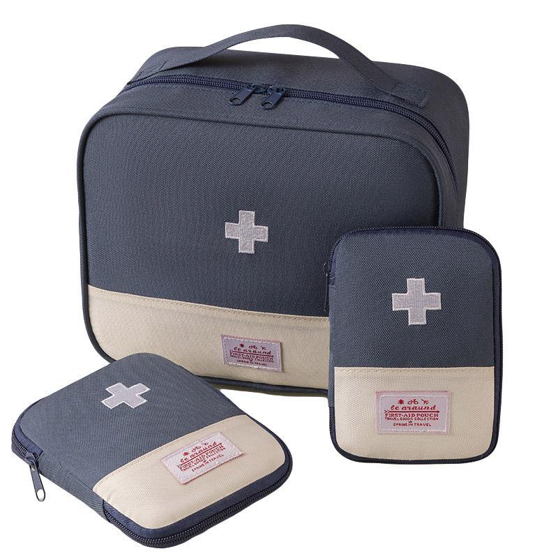 Set of 3 Portable Travel Medical Bags Organiser for Home Emergency Storage Use - Navy V528-MEDICAL-3PCS-NAVY-864807