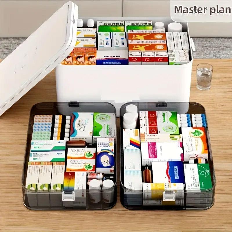 4 Layer Medicine Box Portable Medical Storage Family First Aid Emergency Box V528-MEDICINE-CHEST-4-574565