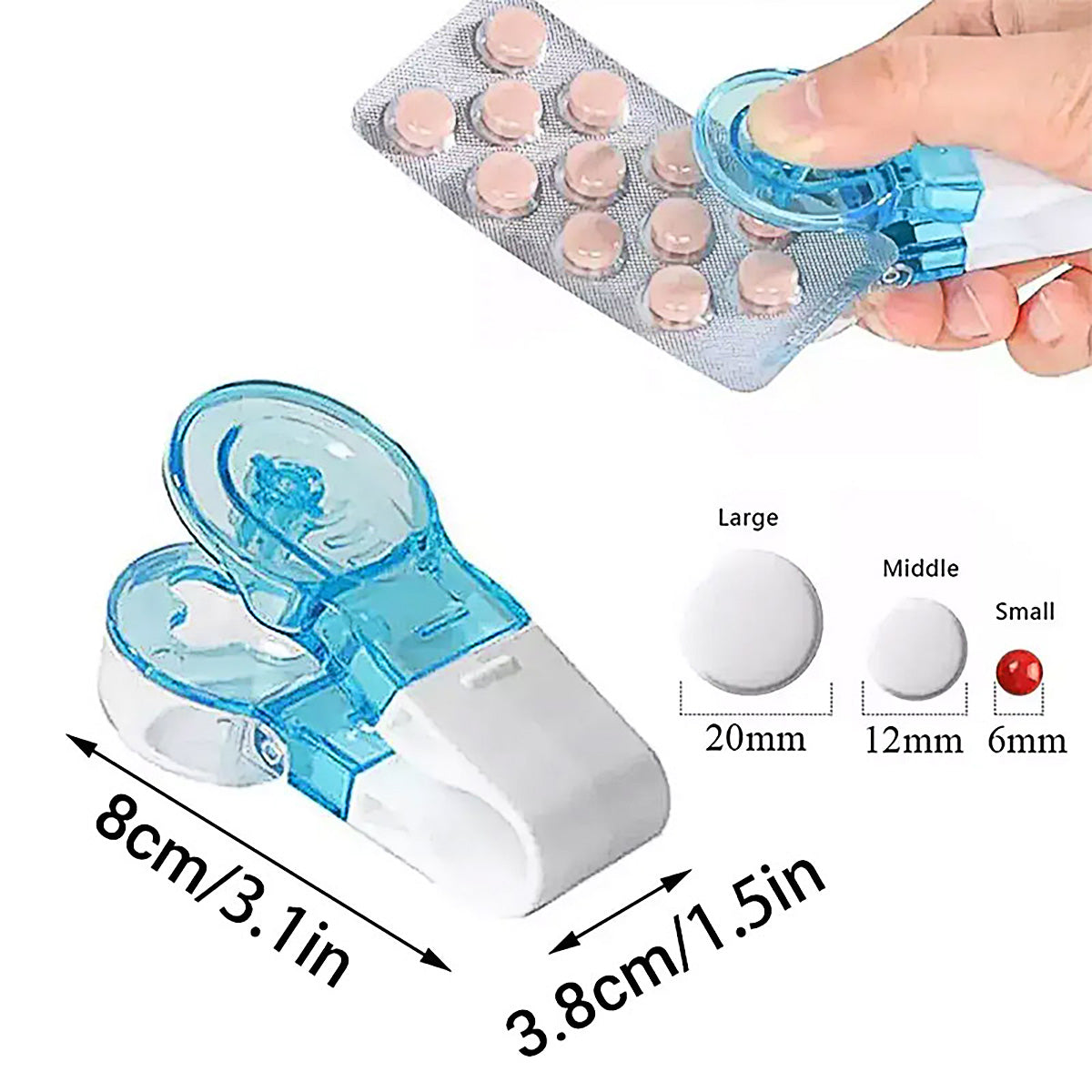 2 Pieces Pill Remover Tool for Blister Pack Tablet Opener Portable Extractor Aid V528-MEDICINE-DISPENSER-2PCS-144577