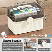Large Capacity Medicine Cabinet Multi Layer Storage Box for Household First Aid - Blue V528-MEDICINE-KIT-BLUE-253885