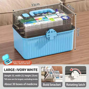 Large Capacity Medicine Cabinet Multi Layer Storage Box for Household First Aid - Blue V528-MEDICINE-KIT-BLUE-253885