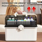 Large Capacity Medicine Cabinet Multi Layer Storage Box for Household First Aid - White V528-MEDICINE-KIT-WHITE-707125