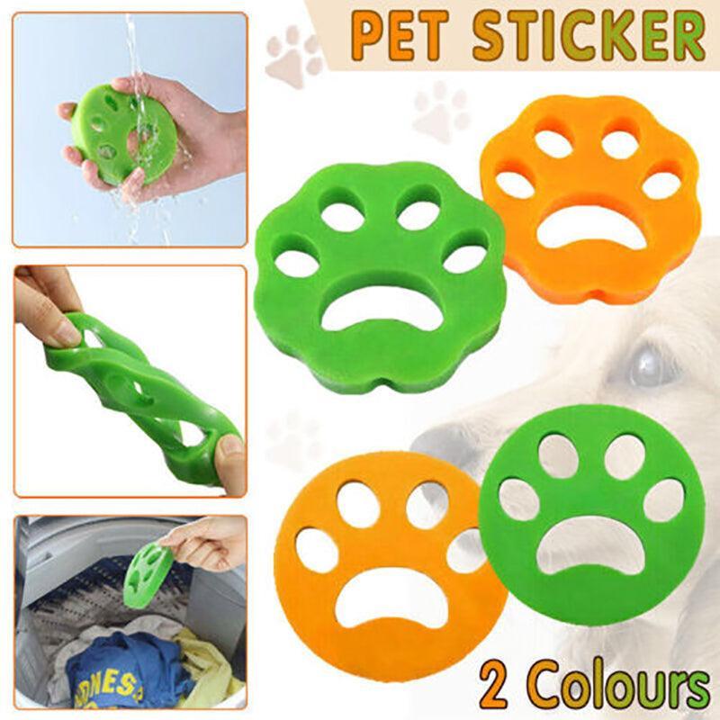 2/4PCS Pet Hair Remover Cat Fur Dog Hair Lint Catcher From Laundry Washing Machine - 2xFlower (Yellow+Green) V528-MEIHUA-HAIRREMOVER-6001
