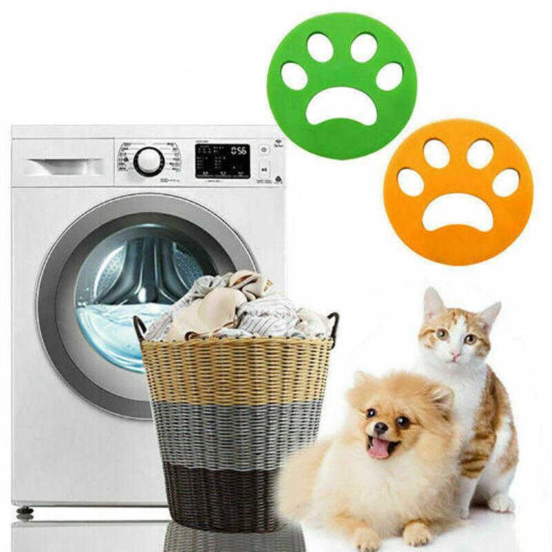 2/4PCS Pet Hair Remover Cat Fur Dog Hair Lint Catcher From Laundry Washing Machine - 2xFlower (Yellow+Green) V528-MEIHUA-HAIRREMOVER-6001