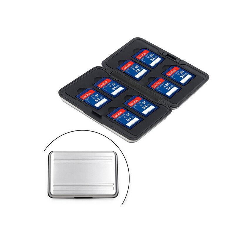 Waterproof Memory Card Case Holder for SD MicroSD SDHC TF Cards Black Silver - Silver V528-MEMORYCARD-SILVER-226010