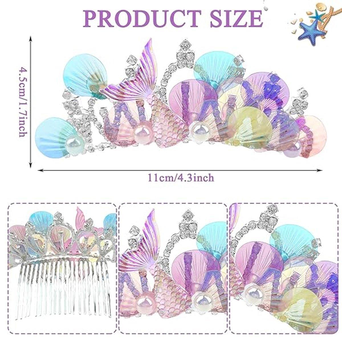 Mermaid Plug Comb Headband Princess Crown Hair Accessories for Girls and Women V528-MERMAID-COMB-051-2-836080