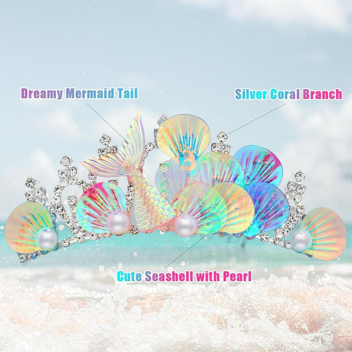 Mermaid Plug Comb Headband Princess Crown Hair Accessories for Girls and Women V528-MERMAID-COMB-051-2-836080