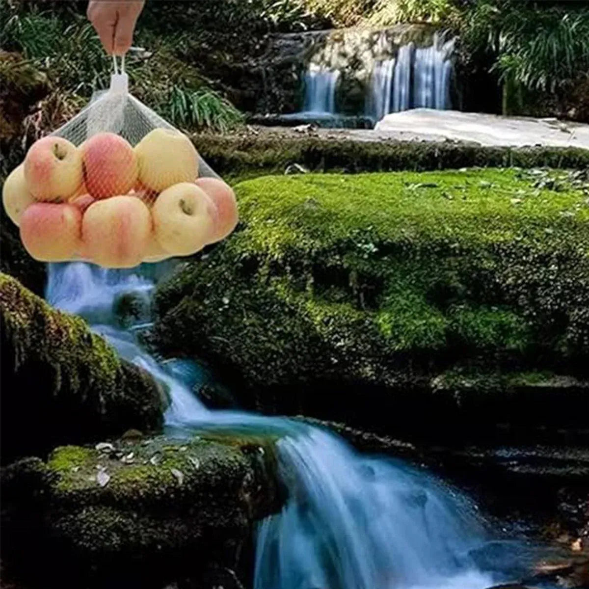 100pcs Nylon Mesh Bag Egg Storage Close Eye Plastic Mesh for Fruits Vegetables - 30cm V528-MESH-BAG-100PCS-30CM-474755