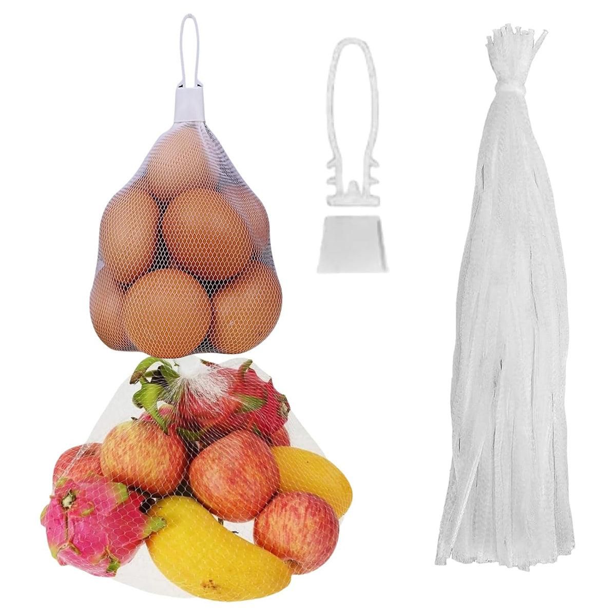 100pcs Nylon Mesh Bag Egg Storage Close Eye Plastic Mesh for Fruits Vegetables - 35cm V528-MESH-BAG-100PCS-35CM-462779
