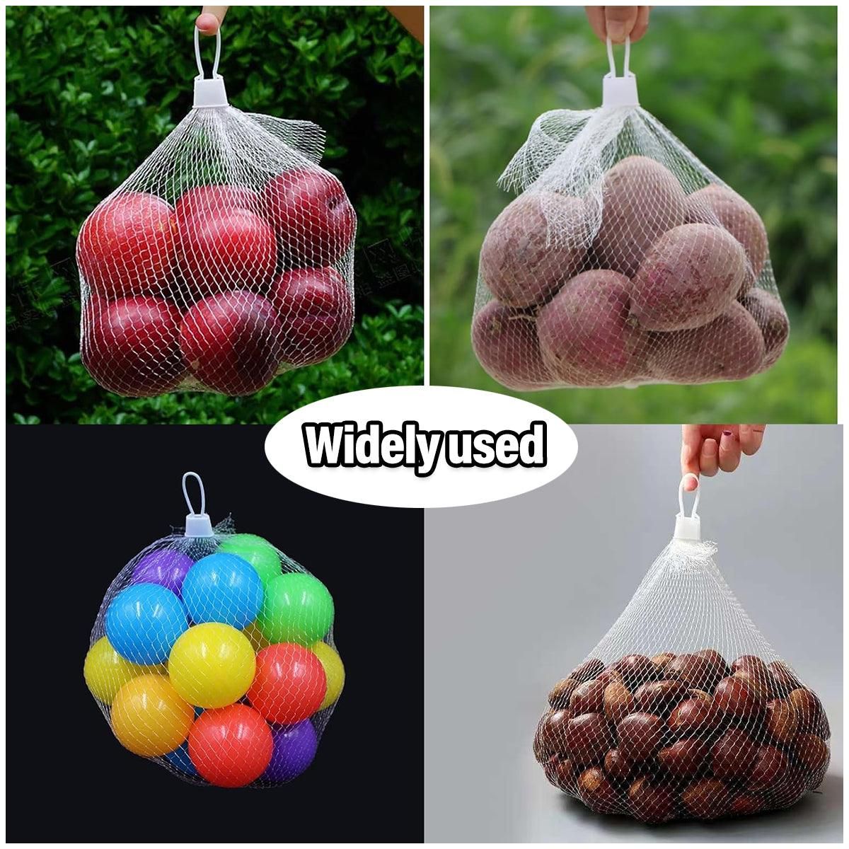 100pcs Nylon Mesh Bag Egg Storage Close Eye Plastic Mesh for Fruits Vegetables - 40cm