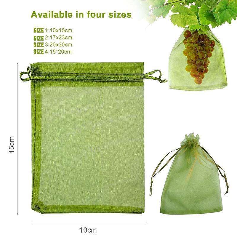 50/100PCS Garden Fruit Protection Net Bags Insect Proof Drawstring Mesh Organza - 50Pcs 17x23cm V528-MESHBAG-17X23CM-50PCS-77190