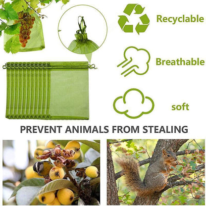 50/100PCS Garden Fruit Protection Net Bags Insect Proof Drawstring Mesh Organza - 50Pcs 17x23cm V528-MESHBAG-17X23CM-50PCS-77190
