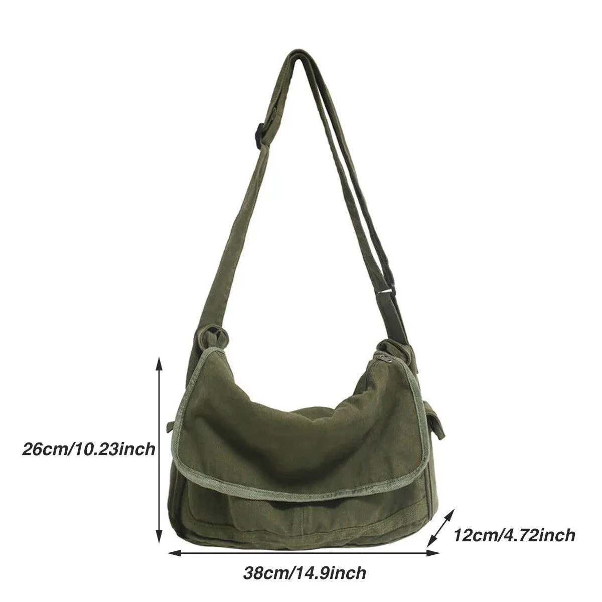 Green Messenger Shoulder Bag for Men Women Casual Work Travel and Daily Use V528-MESSENGER-BAG-GREEN-549502