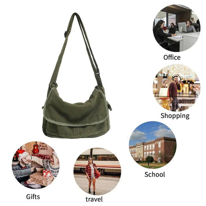 Green Messenger Shoulder Bag for Men Women Casual Work Travel and Daily Use V528-MESSENGER-BAG-GREEN-549502