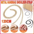 120cm Metal Handbag Shoulder Strap Bag Purse Chain Smooth Replacement Crossbody - Black V528-METALBAGCHAIN-120CM-BLACK-624361