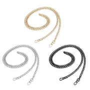 120cm Metal Handbag Shoulder Strap Bag Purse Chain Smooth Replacement Crossbody - Black V528-METALBAGCHAIN-120CM-BLACK-624361