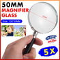 Magnifying Glass 5X Handheld Metal Frame 50mm Loupe V528-METALMAGNIFYINGGLASS-110008