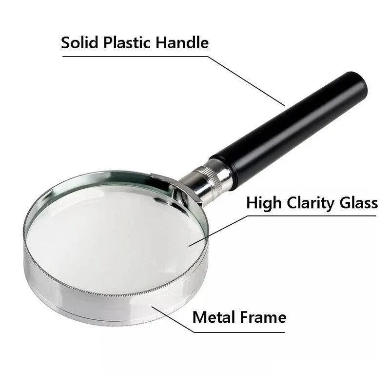 Magnifying Glass 5X Handheld Metal Frame 50mm Loupe V528-METALMAGNIFYINGGLASS-110008