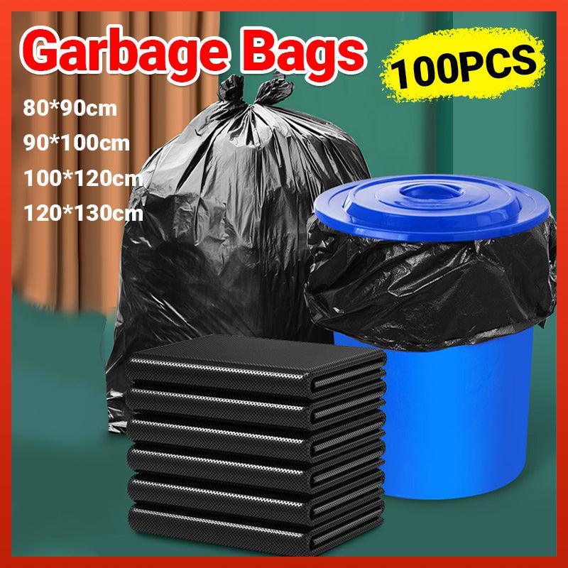 100Pcs Heavy-Duty Black Bin Bags - Durable Waste Refuse Sacks - 90*100cm-100PCS V528-MH00002-90-100CM-100PCS-908862