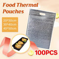 100Pcs Aluminum Foil Insulated Food Storage Bags for Thermal Cooling - 30*40CM-100PCS V528-MH00069-30-40CM-100PCS-165115