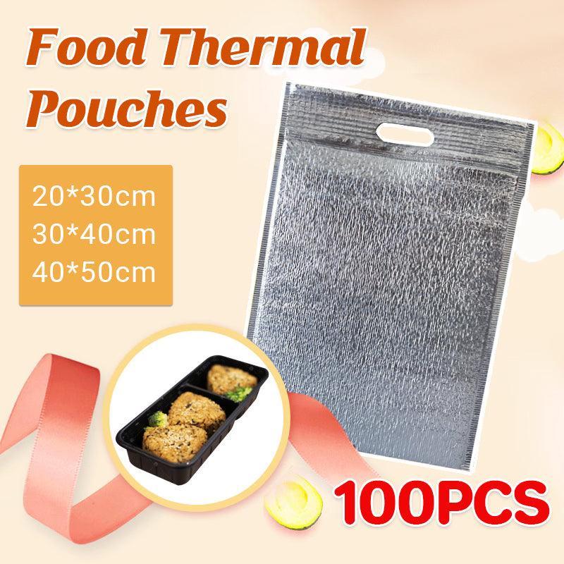 100Pcs Aluminum Foil Insulated Food Storage Bags for Thermal Cooling - 30*40CM-100PCS V528-MH00069-30-40CM-100PCS-165115