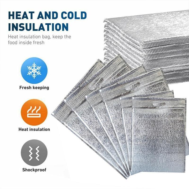 100Pcs Aluminum Foil Insulated Food Storage Bags for Thermal Cooling - 30*40CM-100PCS V528-MH00069-30-40CM-100PCS-165115