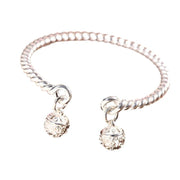 Bangle Bowknot Bells Bracelet Korean Opening Wrist Chain Women Silver Bracelet - Moebius strip V528-MH00160-MBWS-662880