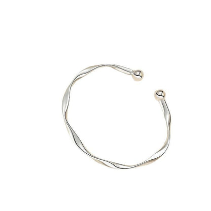 Bangle Bowknot Bells Bracelet Korean Opening Wrist Chain Women Silver Bracelet - Moebius strip V528-MH00160-MBWS-662880