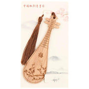 Chinese Style Bass Book Folder Book Clip Bamboo Bookmark Guitar Bookmark Lable - Pipa - Lan V528-MH00177-PPL-134329