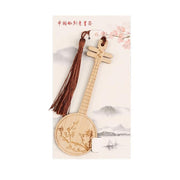 Chinese Style Bass Book Folder Book Clip Bamboo Bookmark Guitar Bookmark Lable - Pipa - Lan V528-MH00177-PPL-134329