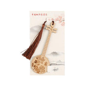 Chinese Style Bass Book Folder Book Clip Bamboo Bookmark Guitar Bookmark Lable - Pipa - Lan V528-MH00177-PPL-134329