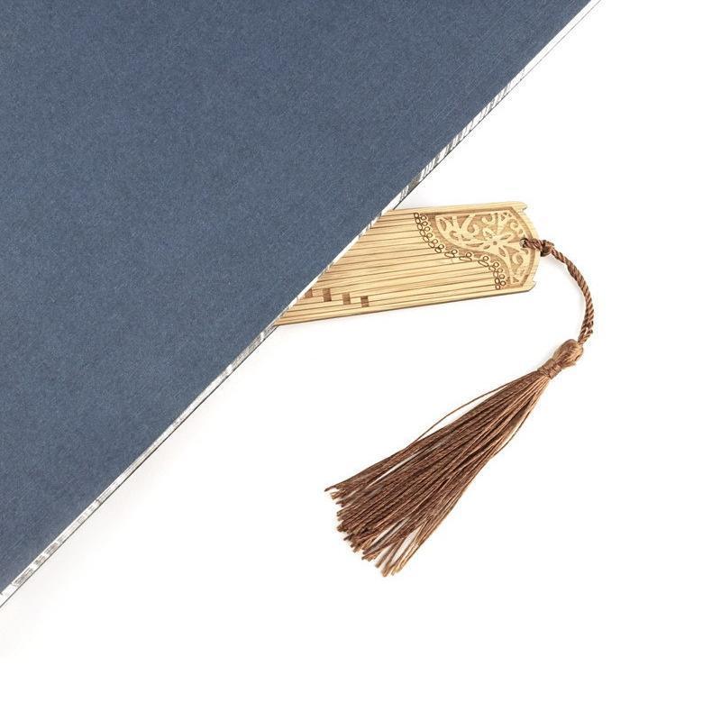 Chinese Style Bass Book Folder Book Clip Bamboo Bookmark Guitar Bookmark Lable - Ruan Pipa Bookmark - Bamboo V528-MH00186-RPPZ-135443