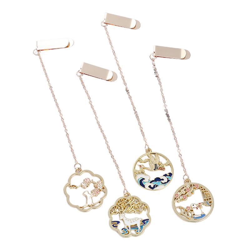Metal Rabbit Bookmark Tassel Book Pendant Retro Clip School Office Supplies Gift - Cat V528-MH00190-HZMM-946863
